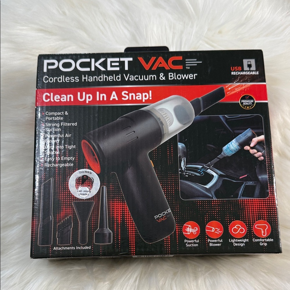 Pocket VAC cordless handheld Vacuum and Blower